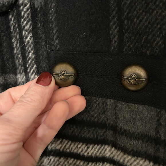 Hydraulic Stylish Black Plaid Women's Coat Medium EUC - Picture 6 of 16